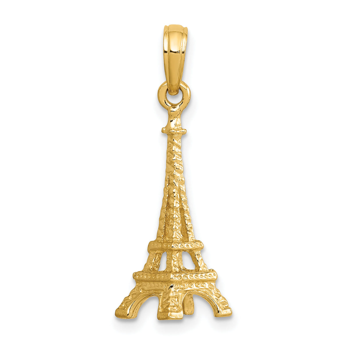 14k Solid Polished 3-D Eiffel Tower Charm-C2235