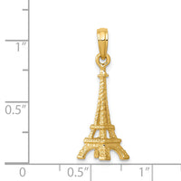 14k Solid Polished 3-D Eiffel Tower Charm-C2235