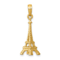 14k Solid Polished 3-D Eiffel Tower Charm-C2235