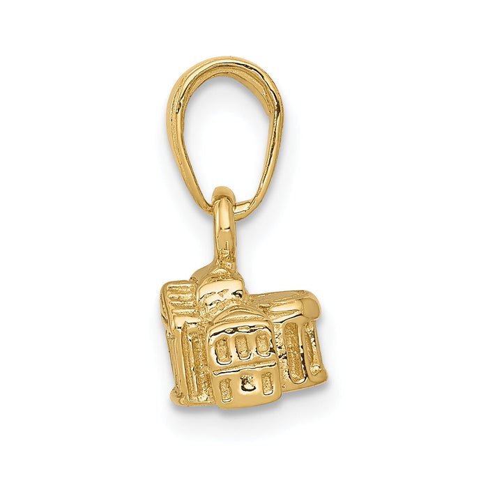 14k 3D White House Pendant-C2239
