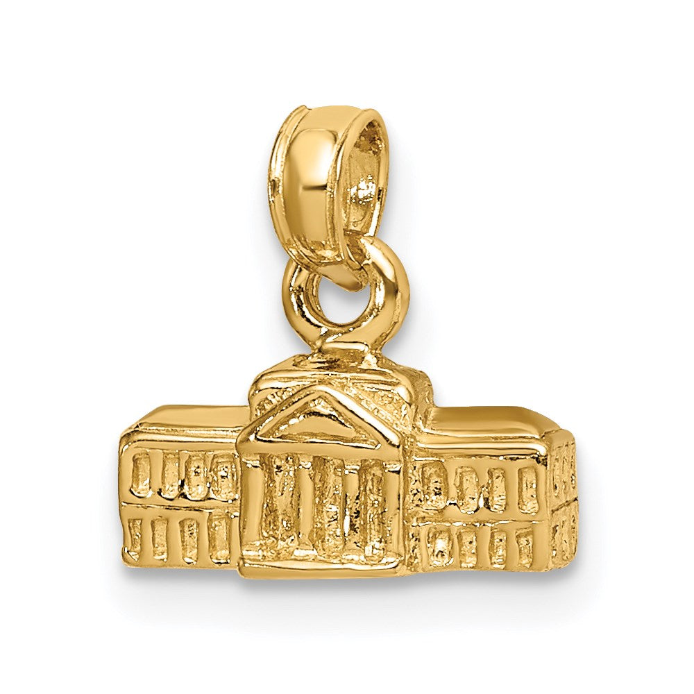 14k 3D White House Pendant-C2239