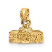 14k 3D White House Pendant-C2239