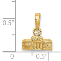 14k 3D White House Pendant-C2239