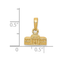 14k 3D White House Pendant-C2239