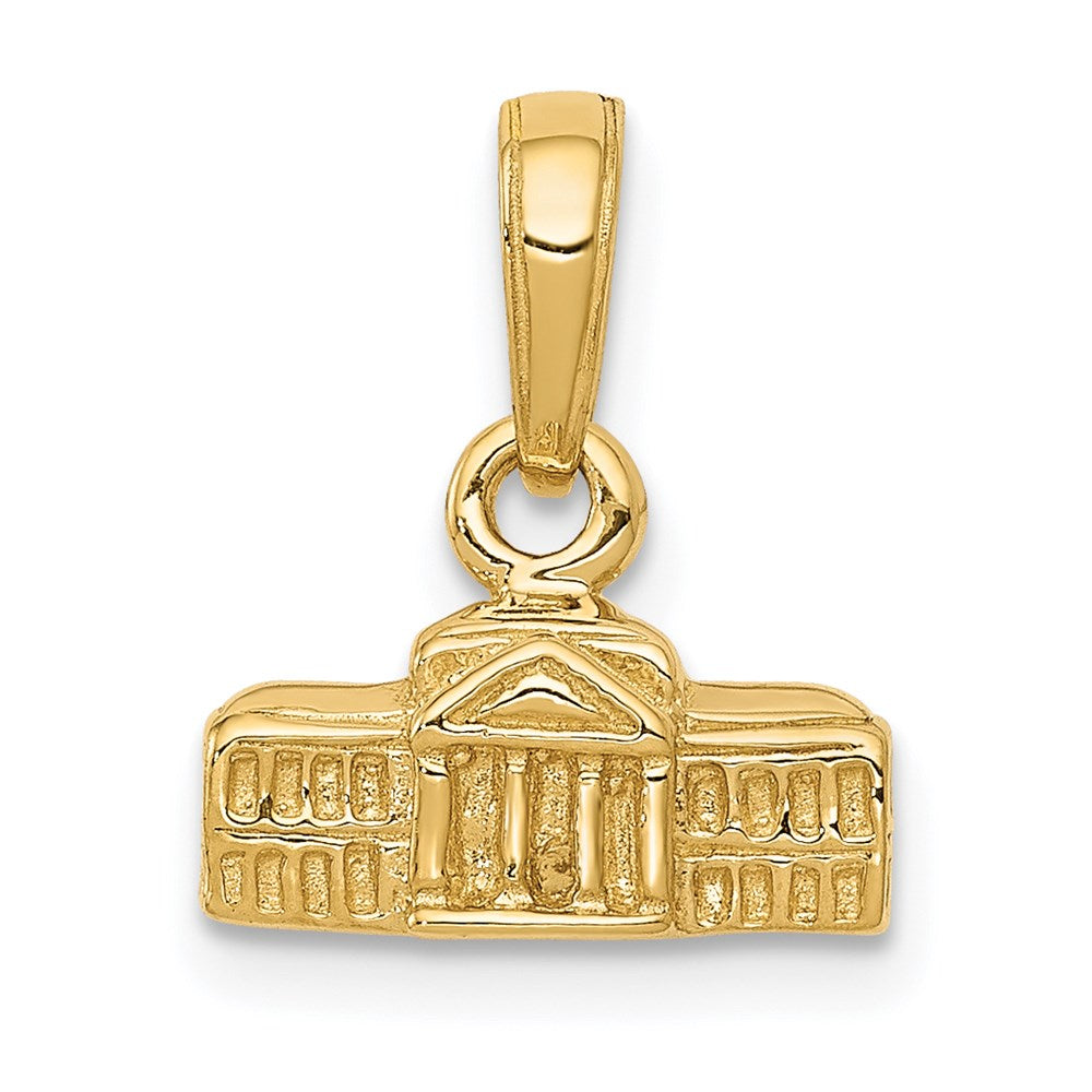 14k 3D White House Pendant-C2239