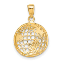 14k Polished Globe Pendant-C2246