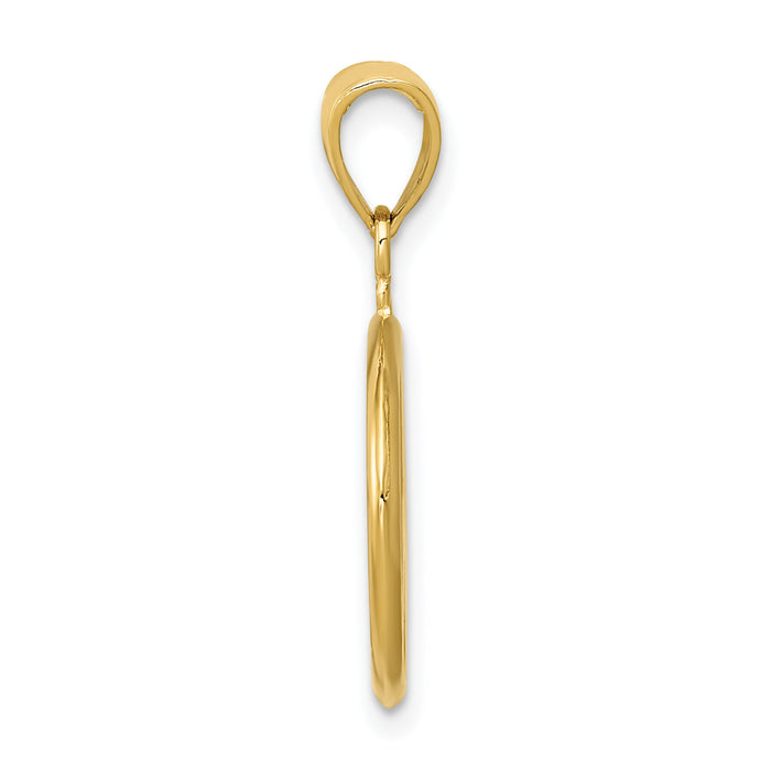 14k 3D Polished Peace Sign Charm-C2247