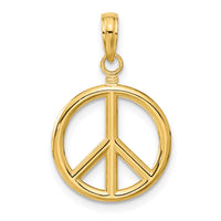 14k 3D Polished Peace Sign Charm-C2247