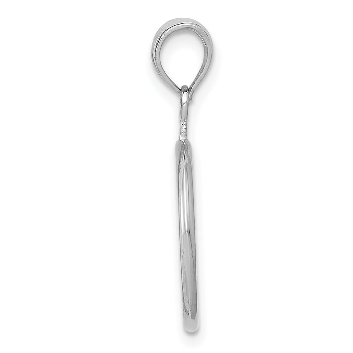 14k White Gold 3D Polished Peace Sign Charm-C2247W
