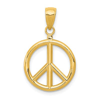 14k 3D Polished Peace Sign Charm-C2247