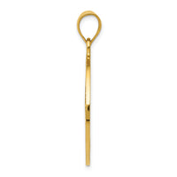 14k Solid Polished Peace Sign Pendant-C2248