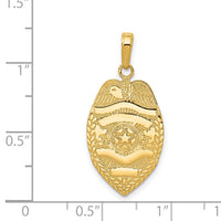 14k Polished Police Badge Pendant-C2252