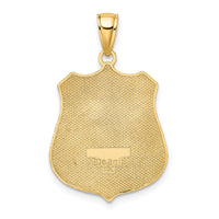 14k Large Police Badge Pendant-C2253