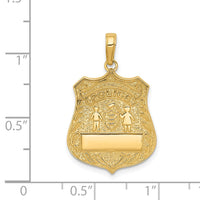 14k Large Police Badge Pendant-C2253