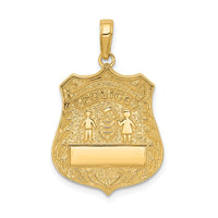 14k Large Police Badge Pendant-C2253
