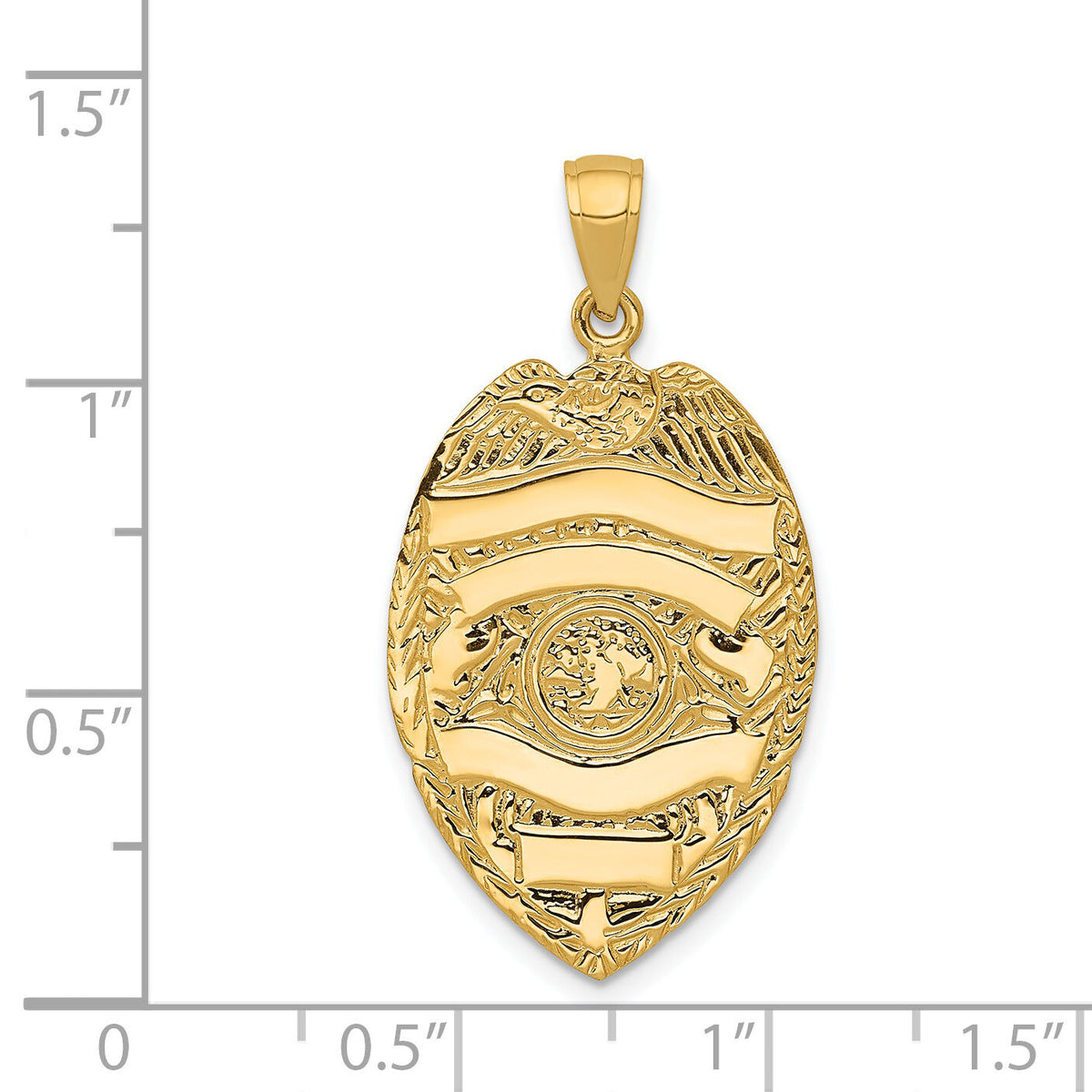 14k Large Badge Pendant-C2254