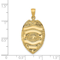 14k Large Badge Pendant-C2254