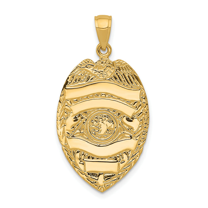 14k Large Badge Pendant-C2254