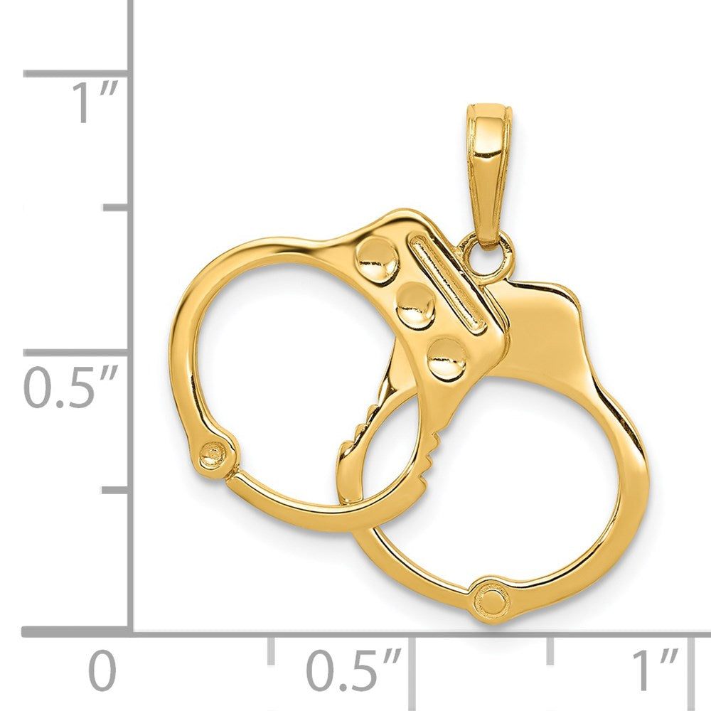14K 2-Piece Handcuffs Charm-C2255