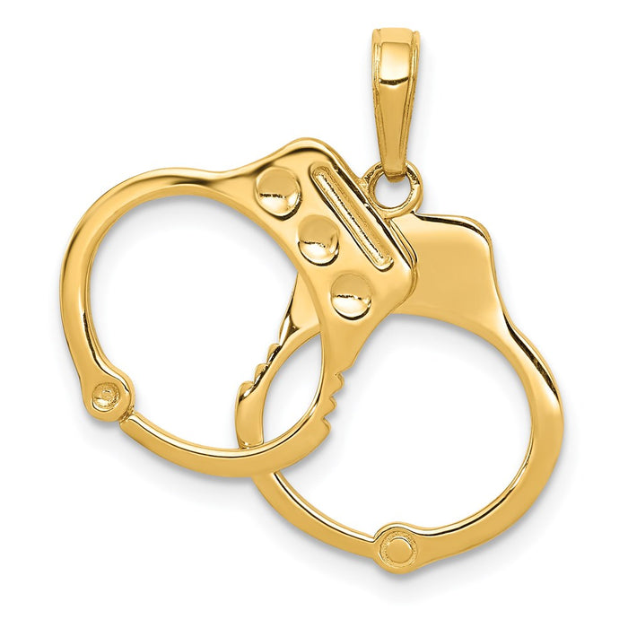 14K 2-Piece Handcuffs Charm-C2255
