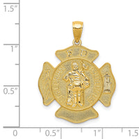 14k Large FD St. Florian Badge Pendant-C2257