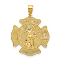 14k Large FD St. Florian Badge Pendant-C2257