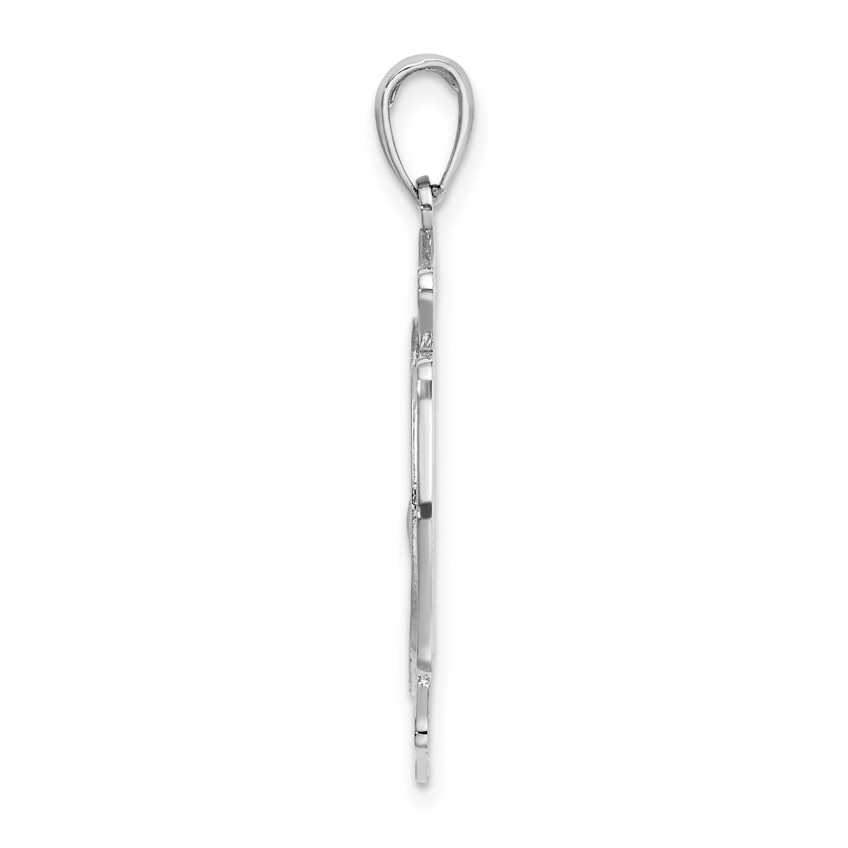 14k White Gold Large FD St. Florian Badge Pendant-C2257W