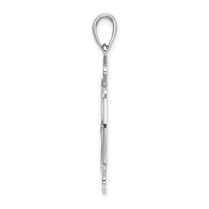 14k White Gold Large FD St. Florian Badge Pendant-C2257W