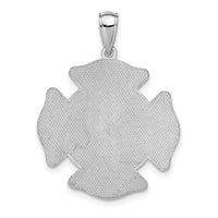14k White Gold Large FD St. Florian Badge Pendant-C2257W