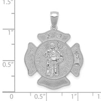 14k White Gold Large FD St. Florian Badge Pendant-C2257W