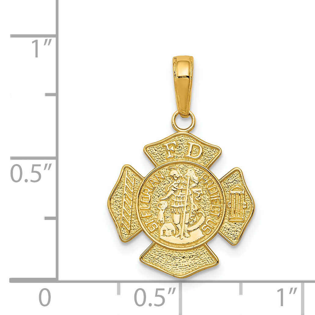 14k Small St. Florian Badge Pendant-C2258