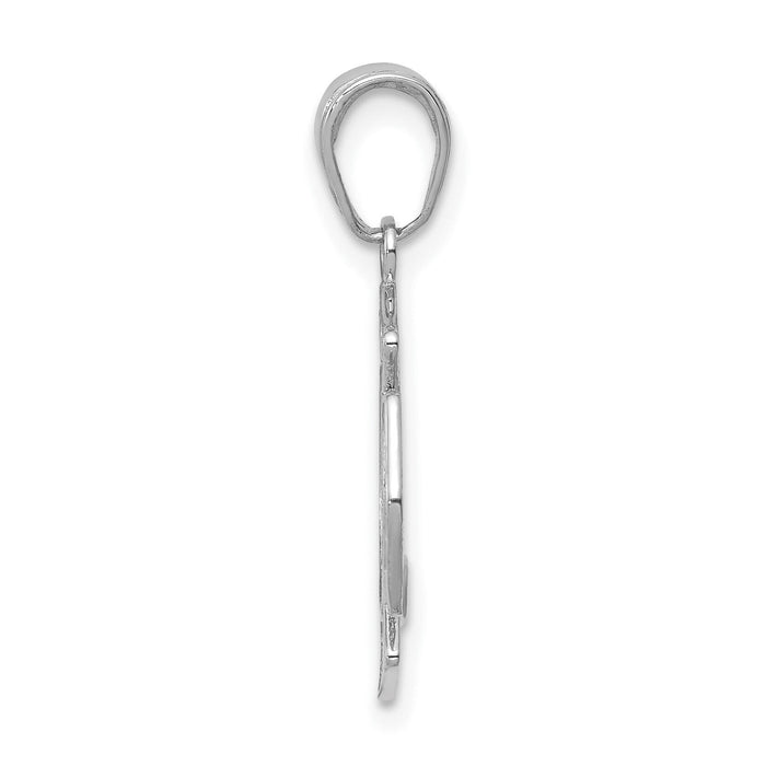 14K White Gold Small St. Florian Badge Pendant-C2258W