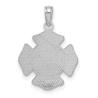 14K White Gold Small St. Florian Badge Pendant-C2258W
