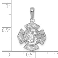 14K White Gold Small St. Florian Badge Pendant-C2258W
