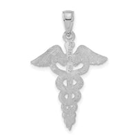 14k White Gold Caduceus Pendant-C2261W