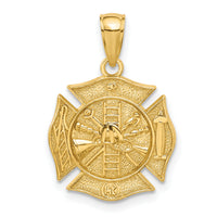 14k Reversible Fire Department Shield Pendant-C2262