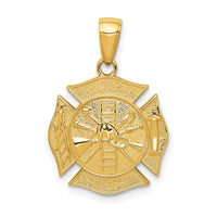 14k Reversible Fire Department Shield Pendant-C2262