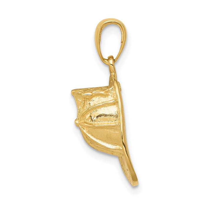14k 3-D Firefighter Hat Pendant-C2268