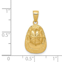 14k 3-D Firefighter Hat Pendant-C2268