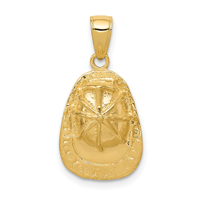 14k 3-D Firefighter Hat Pendant-C2268