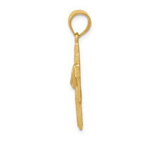 14k Satin Draped Cross Pendant-C227