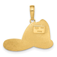 14k Large Firefighter Hat Pendant-C2270