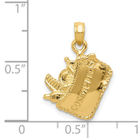 14k Satin 3-D Cosmetic Pouch Pendant-C2273