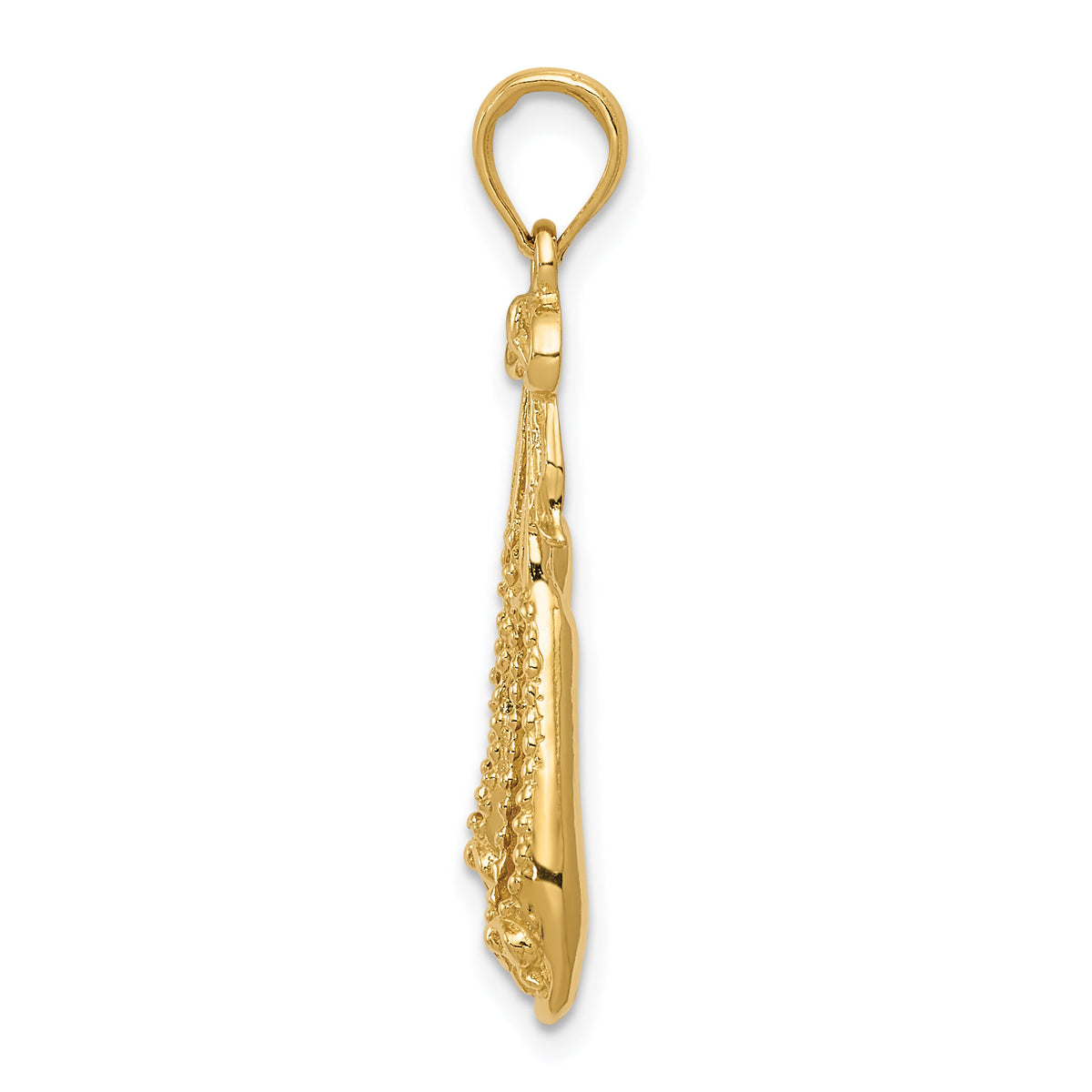 14K Solid Satin Polished Ballet Slippers Pendant-C2274