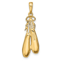 14K Solid Satin Polished Ballet Slippers Pendant-C2274