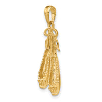 14K Solid Satin Polished Ballet Slippers Pendant-C2274