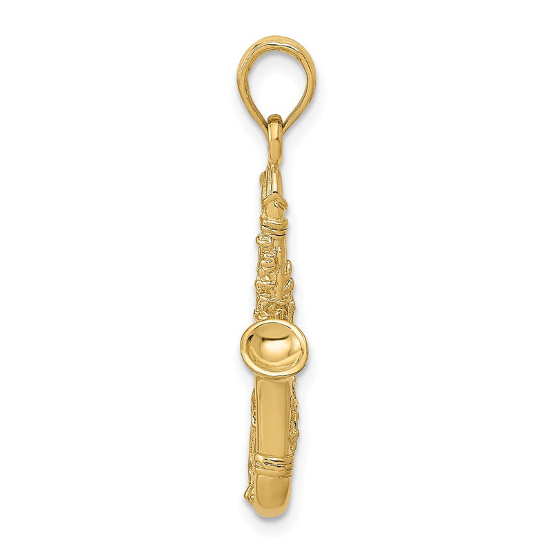 14K Solid Polished 3-D Saxophone Charm-C2276