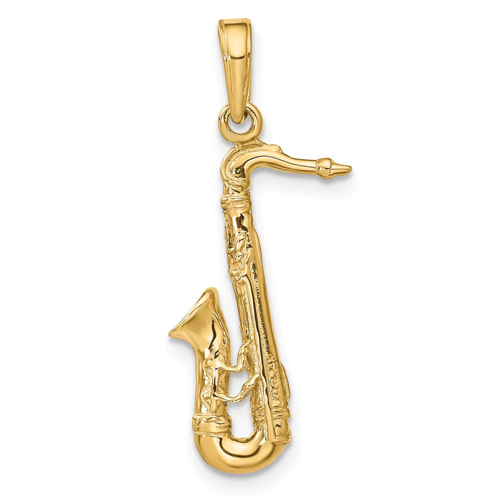 14K Solid Polished 3-D Saxophone Charm-C2276