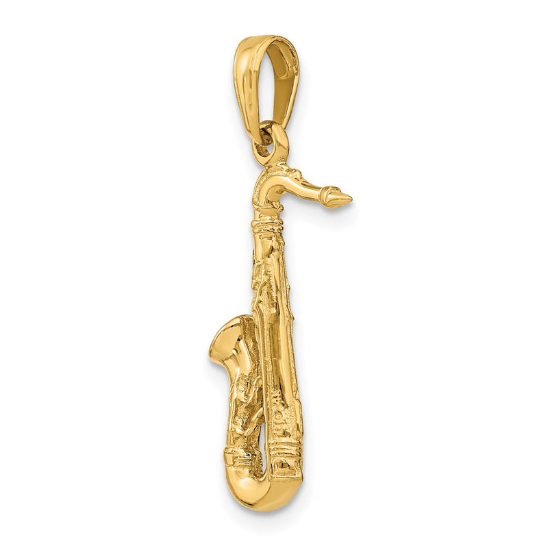 14K Solid Polished 3-D Saxophone Charm-C2276