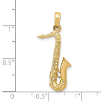 14K Solid Polished 3-D Saxophone Charm-C2276